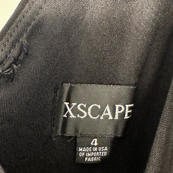 Xscape V Neck Maxi Dress Night Gown Black Gold WORE ONCE for Prom Event Formal - Picture 6 of 9